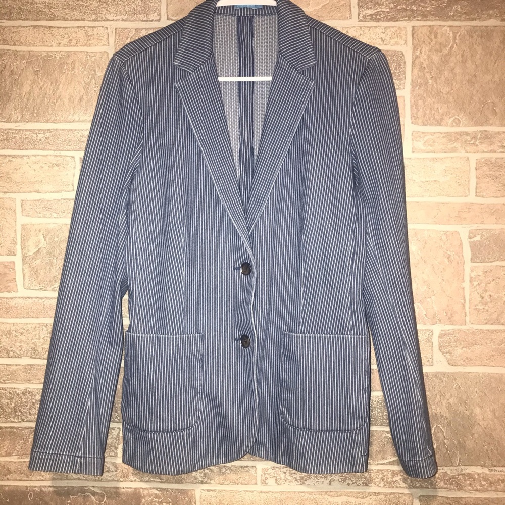 J.McLaughlin Denim Striped Blazer size Medium